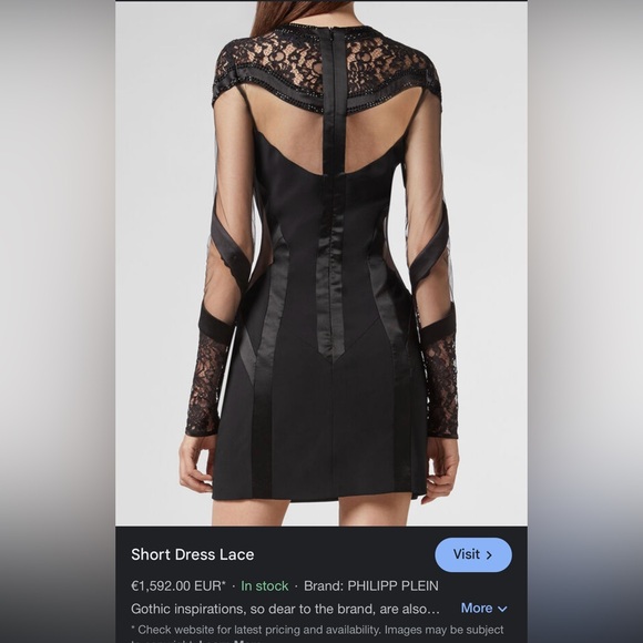 Philipp Plein short black lace dress - size M - Picture 4 of 9